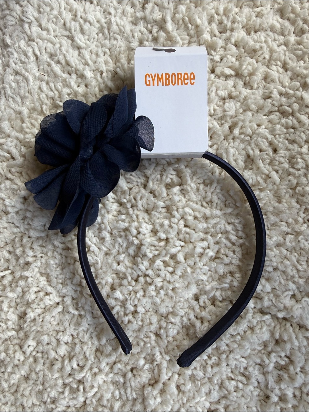 Girls navy blue flower adorned headband accessory new nwt